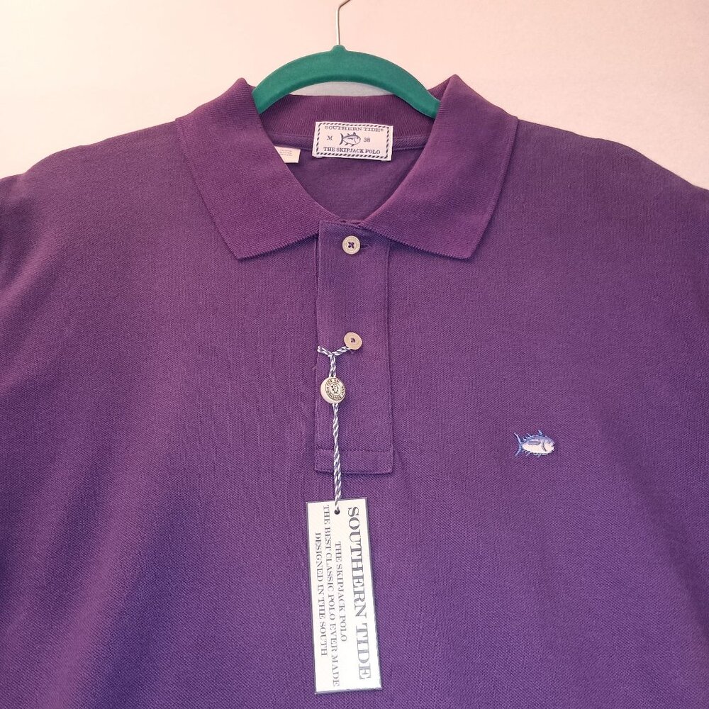 Southern Tide The Skipjack Polo Purple New with Tags Preppy Classic Size Med - Picture 4 of 9